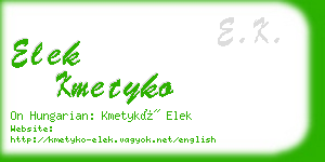 elek kmetyko business card